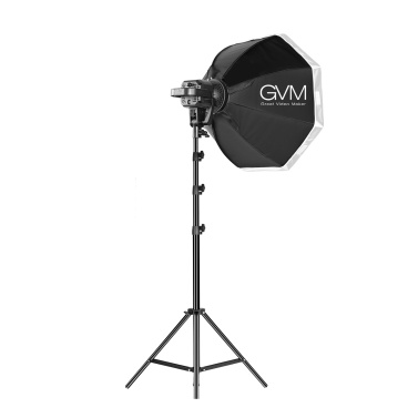 GVM P80S-2 Photography Studio Lighting Kit with 80W 5600K CRI 97+ Stepless Dimmable Fresnel LED Video Light + 22 Inches Softbox + 2M Light Stand for Wedding Photography Video Shooting Interview Live Streaming