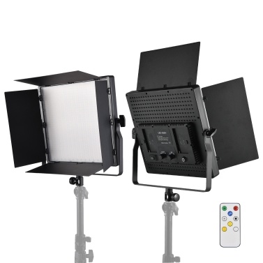 60W Bi-color Photography Light LED Light Panel with Metal Barndoors Remote Controller