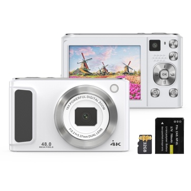 4K Digital Camera Digital Video Camera 48MP Dual Lens 2.8 Inch IPS Screen