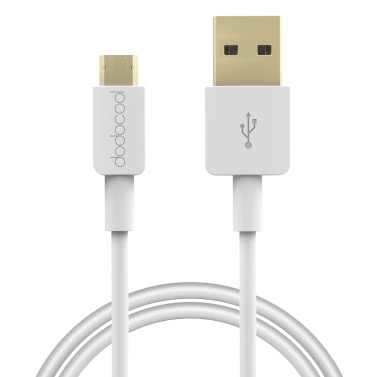 dodocool 3.3ft / 1m TPE Tangle-Free Reversible USB 2.0 A zu Reversible Micro-USB-B-Stecker-Kabel-Gebühren-Synchronisierungs-Schnur mit Goldbeschichtete Anschlüsse für Micro-USB-Geräte-White