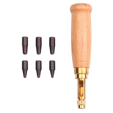 Hole Punch Set for Belts Watch Bands Straps Dog Collars Saddles Shoes Fabric DIY Home or Craft Projects Automatic Mute Rotary Puncher With 6 Size Tip 1.5-4mm