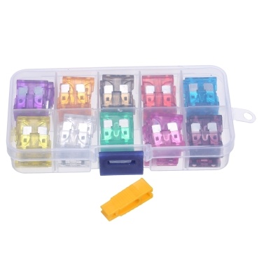 KKMOON 80-Piece 12V Blade Fuse Assortment Kit Standard Fuses Color-Coded Automotive Replacment Fuse Set From 3A to 40A with Puller for SUV RV Boat Motorcycle Tractor