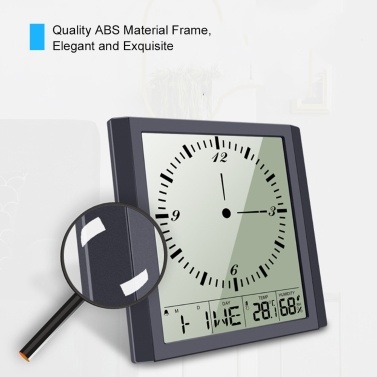 KKmoon Digital Multifunctional Thermo-Hygrometer Thermometer & Hygrometer & Square Clock Minimalist Wall Clock with Calendar Alarm and Snooze Indoor Temperature Humidity Indicator