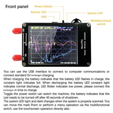 Portable Handheld Vector Network Analyzer 50KHz-900MHz Digital Display Touching Screen Shortwave MF HF VHF UHF Antenna Analyzer Standing Waves