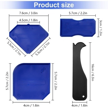 KKmoon 15 PCS Caulk Remover Tools 3 in 1 Metal Scraper with 6 Silicone Pads Grout Angle Scrapers Caulking Nozzle Applicator Sealant Finishing Tools for Kitchen Bathroom Window Ceramic Tile Floor