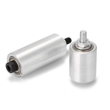 30/50mm(Optional) DIY Double Bearing Sander Aluminum Alloy Conveyor Wheel Driven Wheel Without Ribs with 8mm Shaft Rod+Wrench for Hand DIY Utility Tools