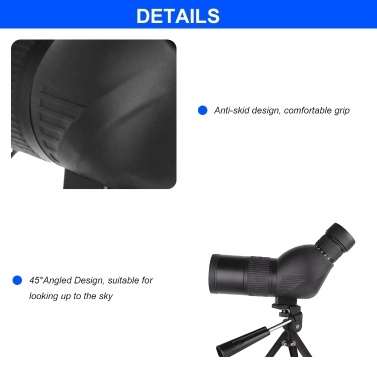 Beileshi Spotting Scope with Tripod HD Monocular Portable 12X-36X Zoom Eyepiece Straight or Angled for Bird Watching, Wildlife, Scenery and Hunting