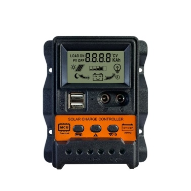 Dual USB Output Photovoltaic Power Controller 12Volt 24Volt Automatic Identification LCD Display Solar Controller Three-stage Charging Management PWM Controllers