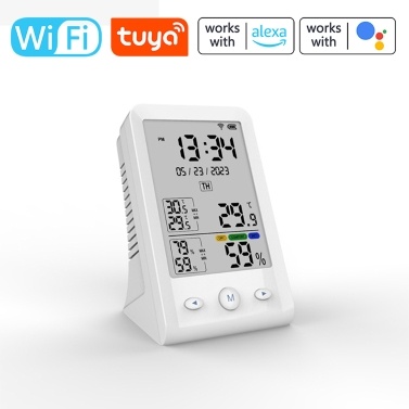 Tuya WIFI USB Rechargeable Temperature and Humidity Detector Household Office Baby's Room Hygrothermograph