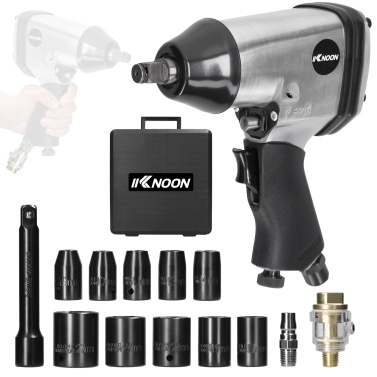 KKnoon 312N.M Max Torque Pneumatic Impact Wrench Professional Home Improvement Assembly Disassembly Device Practical Repairing Tools Household Automobile and Motorcycle Repairing Maintenance Utility T