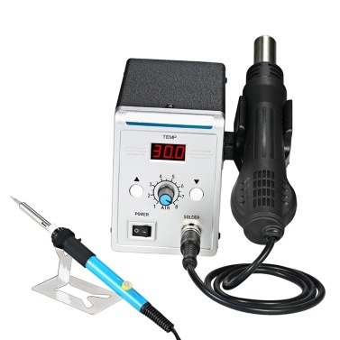 858D 700W High Quality Soldering Station LED Digital Solder Iron Desoldering Station BGA Rework Solder Station Hot Air Gun + Electric Iron Set for SMD SMT DIP