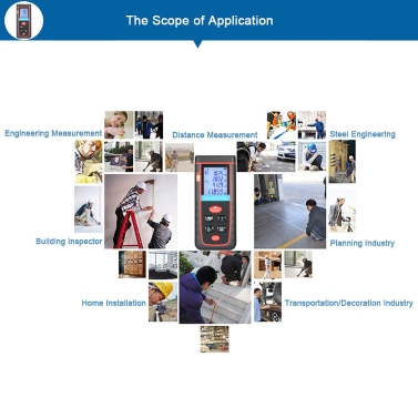 40m Mini Handheld LCD Digital Laser Distance Meter High-precision Rangefinder Distance Area Volume Measurement 30 Groups Data Storage