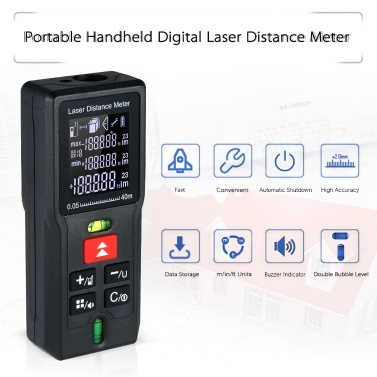 Handheld Digital Laser Distance Meter Portable Mini Range Finder MD100 100M