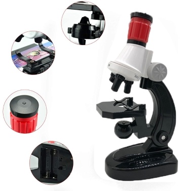 Beginner Microscope Science Kits for Kids, with 100X 400X 1200X and LED, Best Gift for Educational Toy Birthday