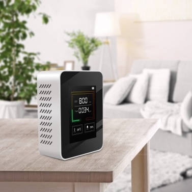 CO2 Meter LCD Backlight Indoor Carbon Dioxide CO2 Concentration Detector Intelligent Air Quality Analyzer Tester with Temperature and Humidity Display