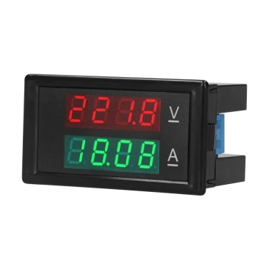 Digital Voltmeter Ammeter Voltage Current Tester Gauge Volt Amperage Tester Meter Amp Detector Red Green Dual Display Digital Multimeter