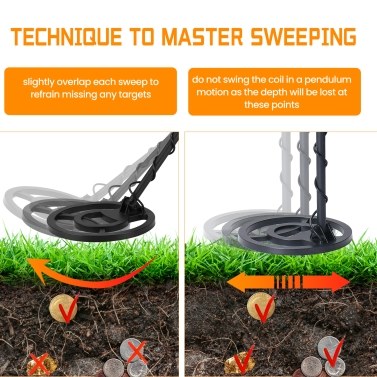 MD-3040 LCD Display Screen 250mm Waterproof Search Coil Handheld Portable Metal Detector Easy Installation High Sensitivity High Accuracy Metal Detecting Tool Treasure Gold Metal Detector Gift Present for Adults and Kids