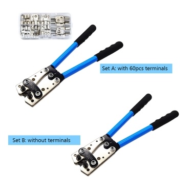 HX-50B Portable Cable Crimping Tool Professional Terminals Crimper Plier Car Auto Copper R-ing Terminal Wire Crimp Terminals Soldered Connectors Kit  Multifunctional Hand Tools