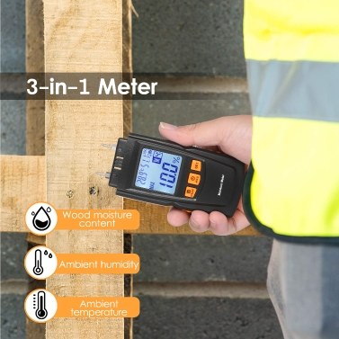 KKmoon Digital Wood Moisture Meter Firewood Water Content Analyzer Humidity Tester Detecting 4 Tree Species for Woodworking Lumber Timber
