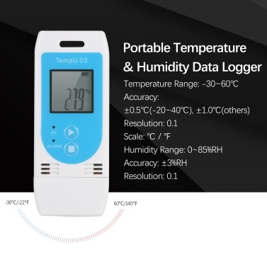 KKmoon USB Temperature Humidity Data Logger Reusable RH TEMP Datalogger Recorder Humiture Recording Meter with 32,000 Record Capacity