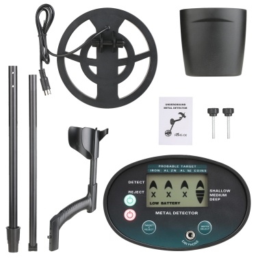KKmoon Precision Underground Metal Detector 7.8-Inch Waterproof Search Coil Gold Treasure Jewelry Finder Treasure Hunting Equipment with Headphone Tri-fold Shovel Three-Tone Audio Depth Indicator for Children Adults
