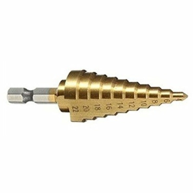 1Pc High-speed Steel Step Cone Dril Bit 4-22MM HSS Hexagonal Shank Titanium Step Cone Drill Bit for Drilling Holes