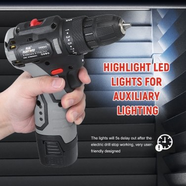 Brushless Lithium Electric Drill Two-speed Rechargeable Drill Household Electric Hand Drill Portable Drill