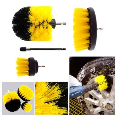 KKmoon 23 PCS Drill Brush Attachments Set Includes Scrub Pads Sponges Different-Sized Brushes Power Scrubber Brushes with Extend Rod Universal Rod Versatile for Household Bathroom Kitchen Tub Sink Floor