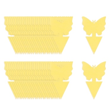 KKmoon 100Pcs Sticky Bug Trap Dual-sided Sticky Flying Insect Traps Indoor Outdoor House Plants Fly Paper for Fruit Fly Fungus Gnat Thrip