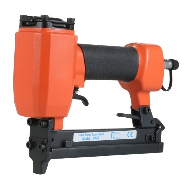 18 Gauge Narrow Crown Stapler 1/2 Inch to 1 Inch Air Nailer Pneumatic Finishing Stapler Air Powered Nail Gun Depth Adjustable for Woodworking Furniture Decoration