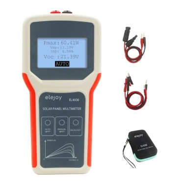 EL400B Upgrades Handheld Portable Photovoltaic Panel Power Supplys Multimeter Auto Manual MPPT Detection with LCD Display Screen