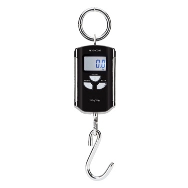 Digital Hanging Scale 200kg/ 440lb Portable Crane Scale LCD Backlight Steel Hook Scales for Farm Fishing Hunting Food Market Outdoor Work