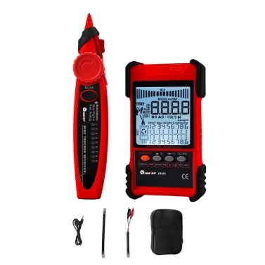 TOOLTOP ET616 Handheld Portable Cable Tester with LCD Display Analogs Digital Search POE Test Cable Pairing Sensitivity Adjustable Network Cable Length Short Open Circuit Measure Trackers Multifunctio