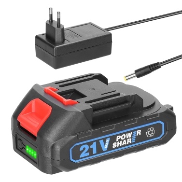 21V Rechargeable Lithium Battery and Battery Adapter Set Electric Power Tool Replacement Battery with Battery Level Indicator Light