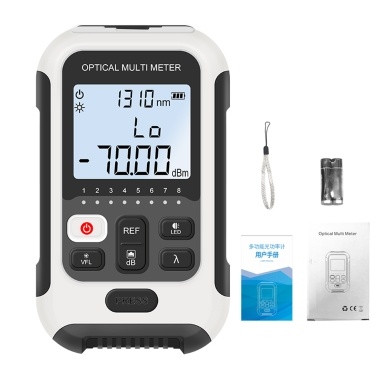 Portable 3 in 1 Optical Power Meter High Accurancy Network Tester Digital Display Optical Fiber Tester with LED Light (Type A -70 to 10dBm)