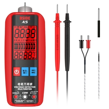 Digital Multimeter Professional Voltage Current Resistance Frequency Capacitance Diode Temperature Capacitance Measurement Test Meter Temp Detector Multitester Digital Backlight Display Tester