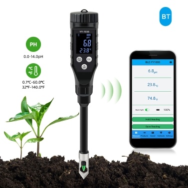 2 in 1 LCD Digital Display Soil PH Tester Soil Temp/PH Testers Garden Planting Soil Detector Soil Temperature Test Tool Soil Detect Device