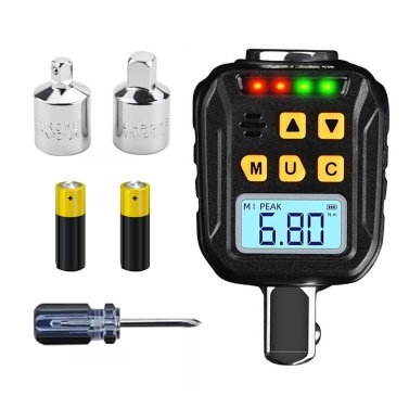Digital Torque Meter Digital Backlight Display Wrench Torque Tester Two Working Modes Adjustable Four Units Switchable with Sound Light Alarm Function (1.5-30Nm, ATE-30)