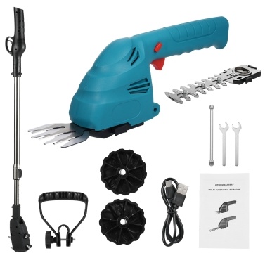 E-5 Lithium Cordless Hedge Trimmer Handheld Dual-Purpose Hedge Trimmer Bush Trimmer Electric Hedge Trimmer for Pruning Built in 2.0Ah Battery and Type-C Charging Cable Grass Trimmer for Shrub Branch a