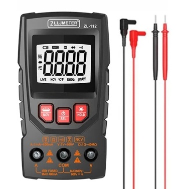 Professional Digital Multimeter Color Display Handheld Multimeter NCV  Tester Professional Voltage Current Capacitance Resistance Diode Measurement Meter with Flashlight Automatic Shutdown Function