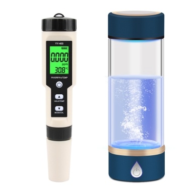Digital PH ORP H2 TEM Water Quality Test Pen Analyze Monitor Meter ATC 0-2400ppb Hydrogen-rich Detector Generation Hydrogen Water Generator Bottle