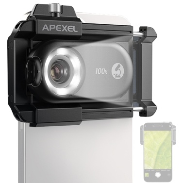 Quick Release Cellphone Microscope Portable Mobilephone Microscope High Magnification CPL Polarized Lenses Eliminate Reflections 12pcs LEDs 12 Adjustable Light Modes 6pcs 395nm Ultraviolet Lights 71-1