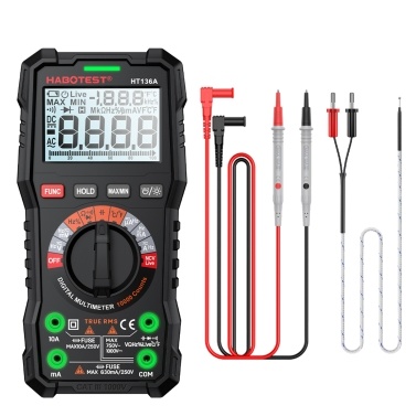 HABOTEST HT136A Digital Multimeter 10000 Counts Voltage Current Detector with Capacitance Resistance Frequency Temp Test