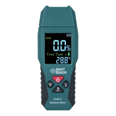 SMART SENSOR Wood Moisture Meter Pin Type Humidity Meter Pocket Size Moisture Detector with LCD Display Moisture Content Meter with 4 Modes for Wood Bamboo Paper Herbs