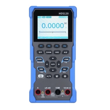 OWON HDS120 Digital Oscilloscope Multimeter 2-in-1 20000 Counts True RMS Tester 1MHz 5MS/s Automatic Range 2600mAh Lithium Battery 2.8-inch IPS Screen Full Keypad Operation Waveform Automatic Measurem