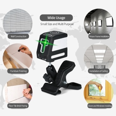 Self-Leveling 2 Lines Green Laser Level Professional Horizontal and Vertical Cross Line Leveling Laser Level Kit with Selectable Laser Lines and Vertical Beam Spread