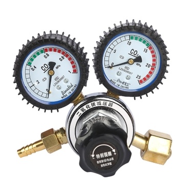 Zinc Alloy CO2 Pressure Reducer CO2 Gauge Pressure Reducing Valves CO2 Regulator Clear Dual Pressure Gauge Regulator with Safety Pressure ReliefValve