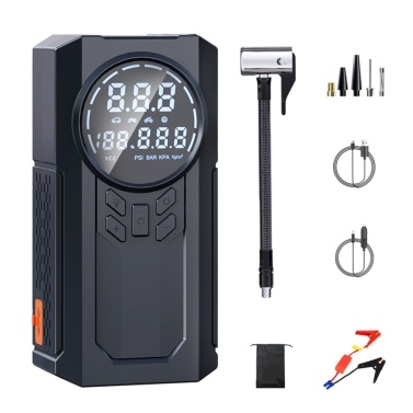 Portable Jump Starter with Air Compressor 8000mAh Car Battery Jumper Starter Battery Pack 150PSI Tire Inflator 12V Car Battery Booster Pack with LED Display
