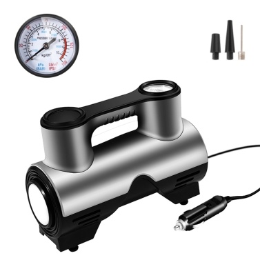 Pointer Car Tire Inflator Portable Air Compressor Car Air Pump Tire Pump with LED Light Auto Off 3 Nozzle Air Compressor for Car Bike Motor Ball