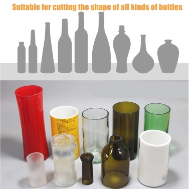 Glass Bottle Cutter Kit Bottle Cutter DIY Machine for Cutting Round Oval Bottles and Mason Jars with Gloves Sanding Paper Fixing Rubber Ring and Pencil Glass Cutter for Bottle DIY Art